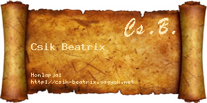 Csik Beatrix névjegykártya