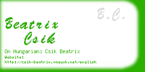 beatrix csik business card